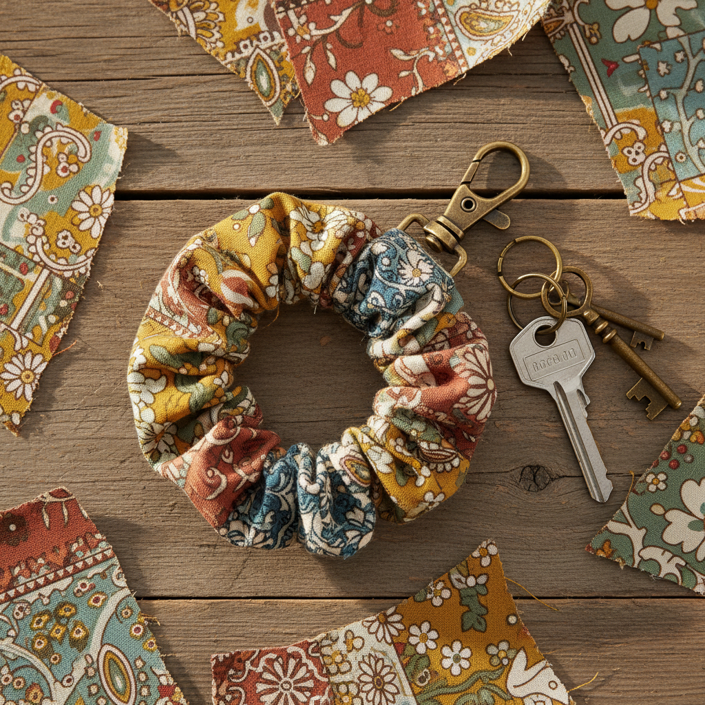 Handmade Key Fob Wristlet Keychain