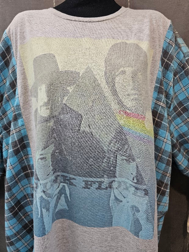 #32 Pink Floyd / Flannel Upcycle Campfire Shirt 3X