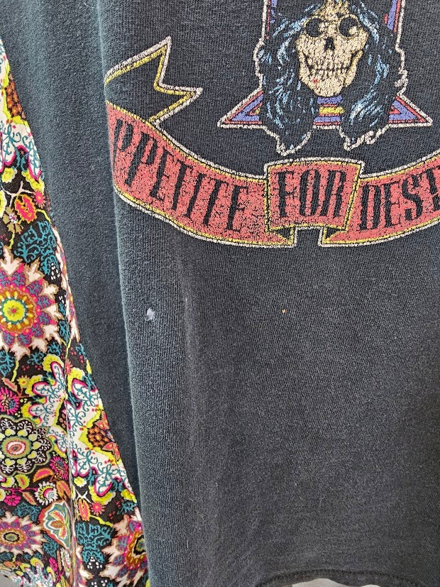 #23 Guns N' Roses Appetite for Destruction Rayon Kimono Poncho Upcycled Top OSFM