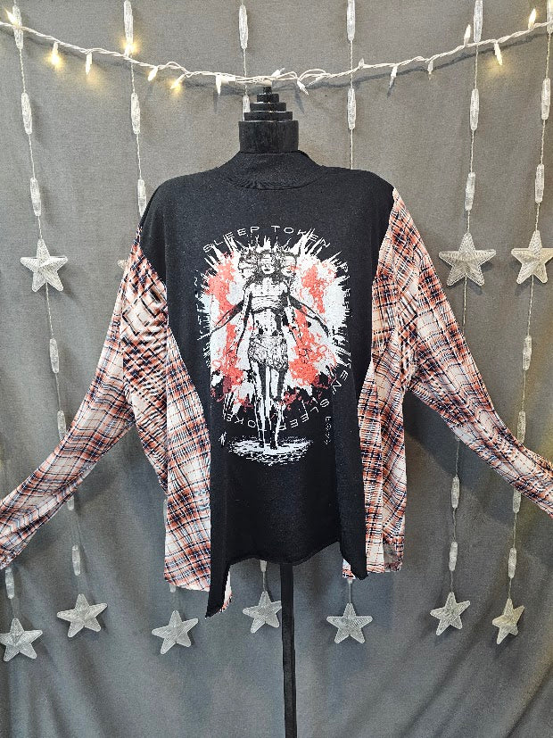#32 Sleep Token Take Me Back to Eden Flannel Sleeve Upcycled Top OSFM