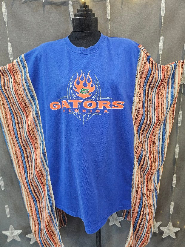 #114 Florida Gators Upcycled Kimono Poncho Tee – One Size Fits Most