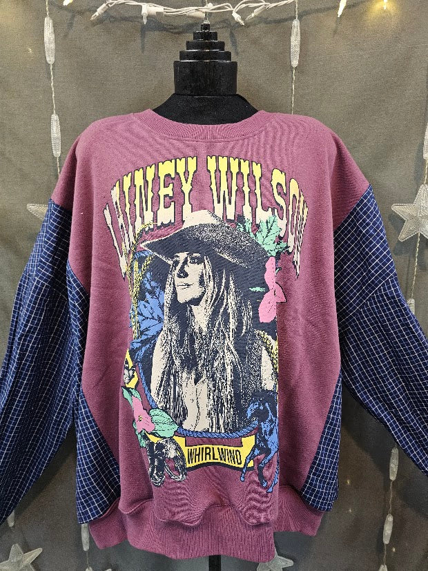 #142 Laney Wilson Whirlwind Upcycled Plaid Sweatshirt – Size 2X