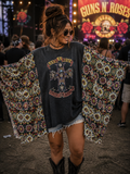 #23 Guns N' Roses Appetite for Destruction Rayon Kimono Poncho Upcycled Top OSFM