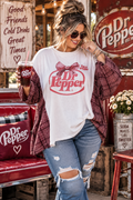 # 123 Dr Pepper Graphic Tee with Flannel Sleeves upcycle, 2X