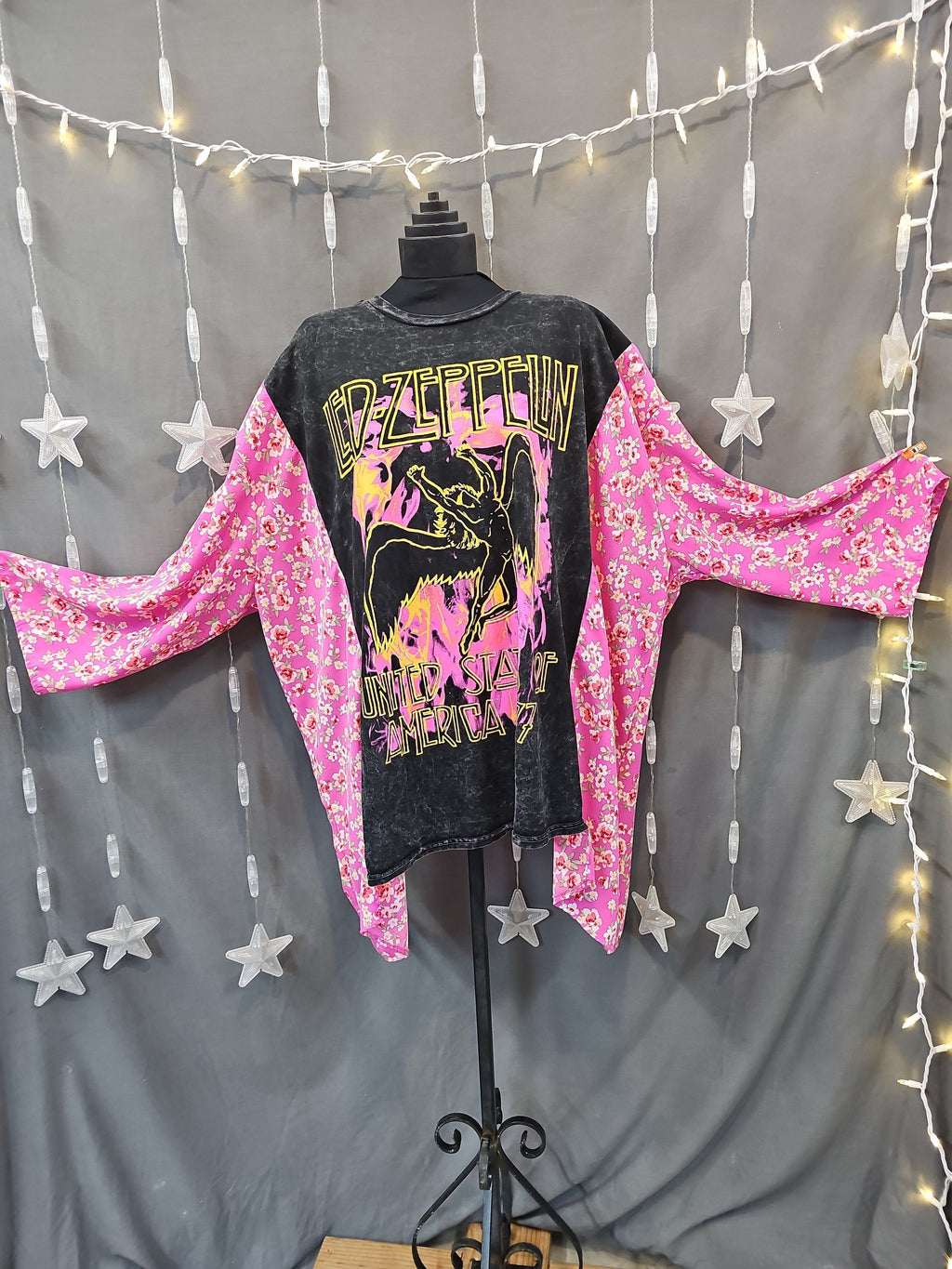 #173 Led Zeppelin Upcycled Kimono | One Size Fits Most