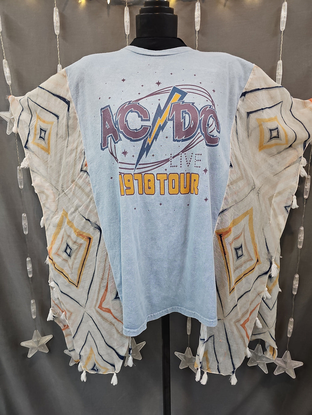 #165 AC/DC Upcycled Kimono | One Size Fits Most