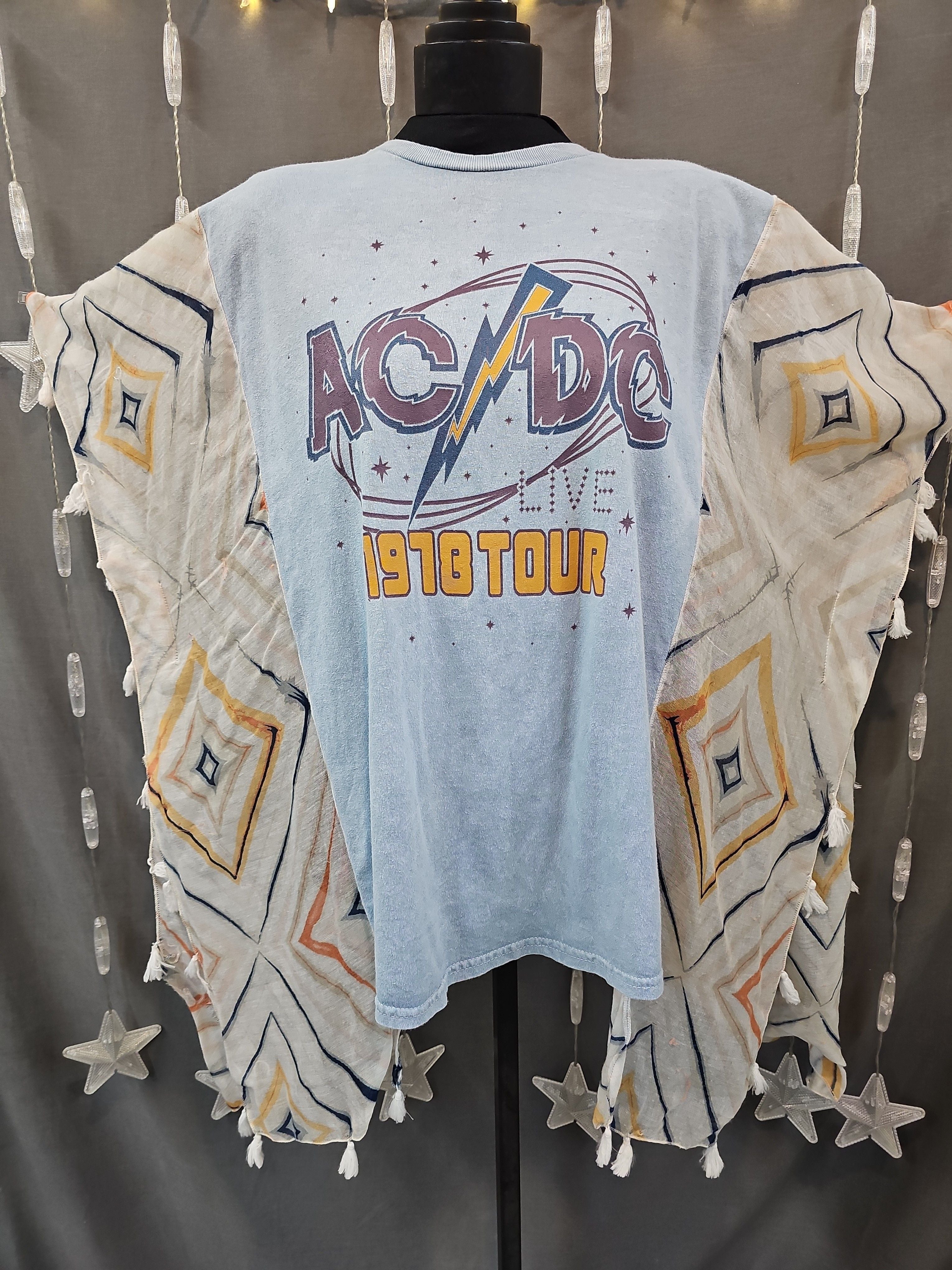 #165 AC/DC Upcycled Kimono | One Size Fits Most