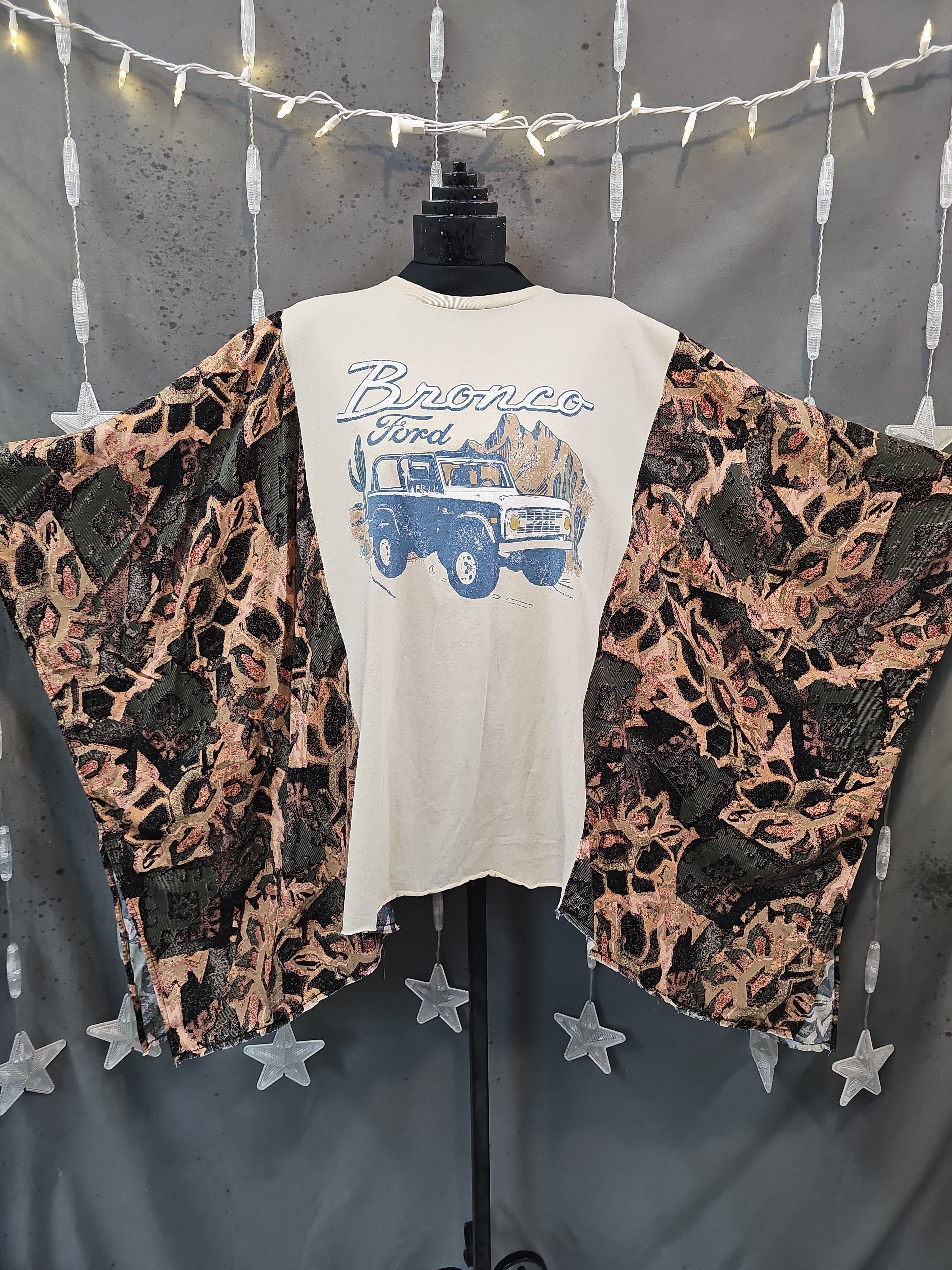 #175 Ford Bronco Upcycled Poncho | One Size Fits Most