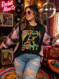 #170 Elton John Upcycled Flannel | One Size Fits Most