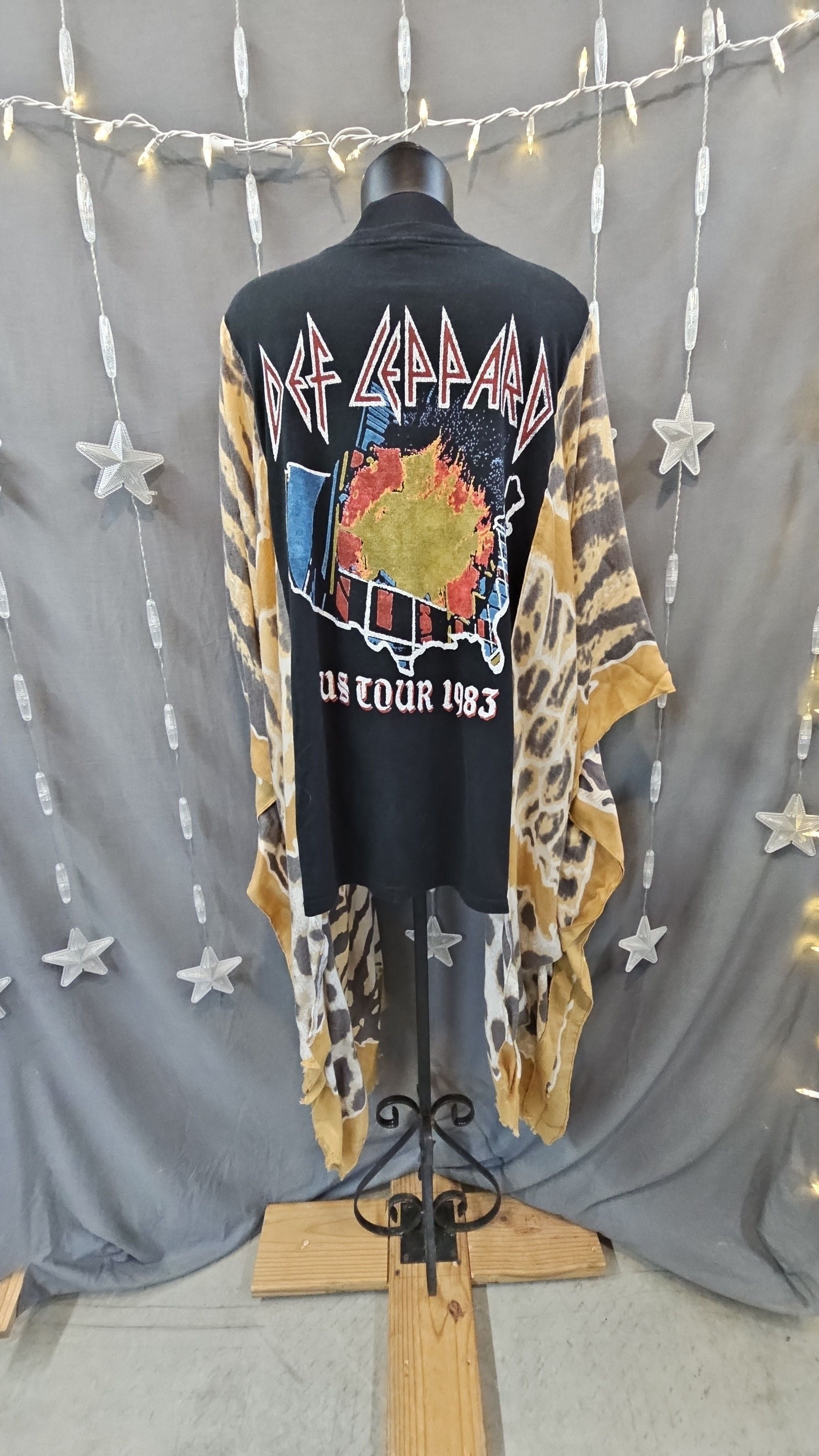 #174 Def Leppard Upcycled Poncho | One Size Fits Most