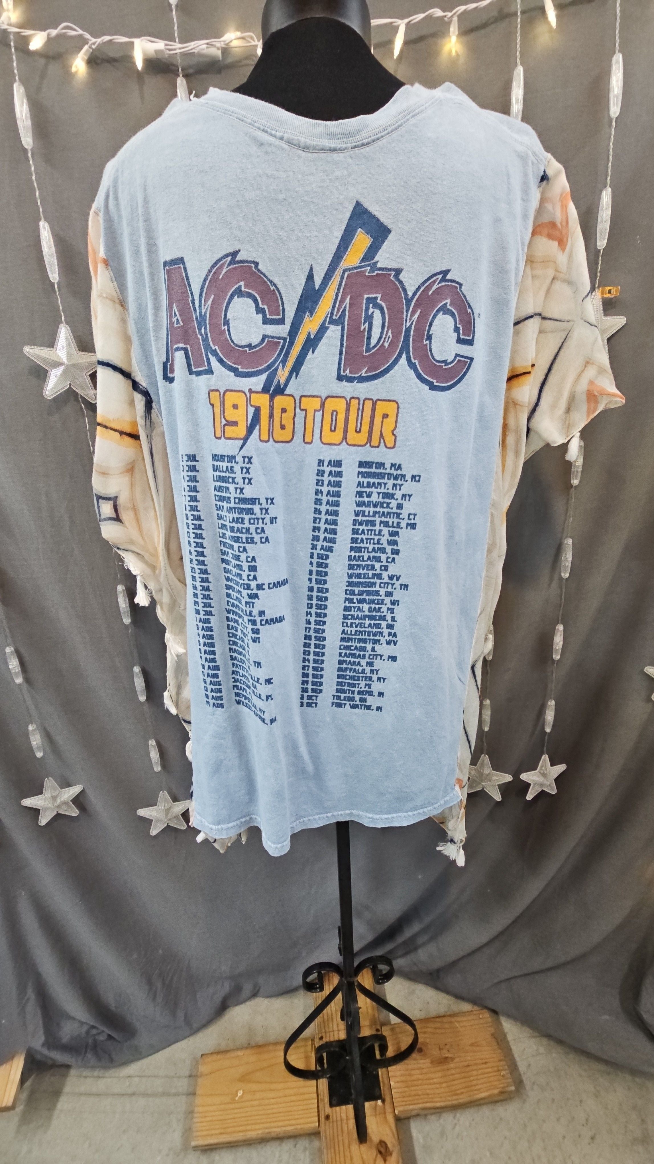 #165 AC/DC Upcycled Kimono | One Size Fits Most